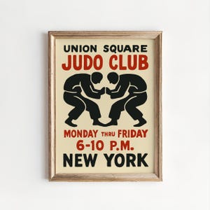 Union Square Judo Club Poster: Vintage Japanese Martial Arts Giclée Print