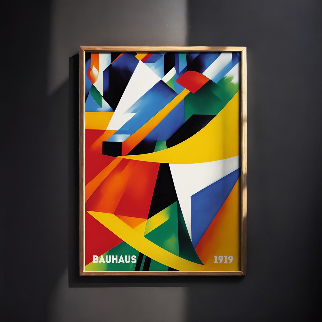 1919 Retro Bauhaus Poster, Graphic Design, Modern Home Decoration ...