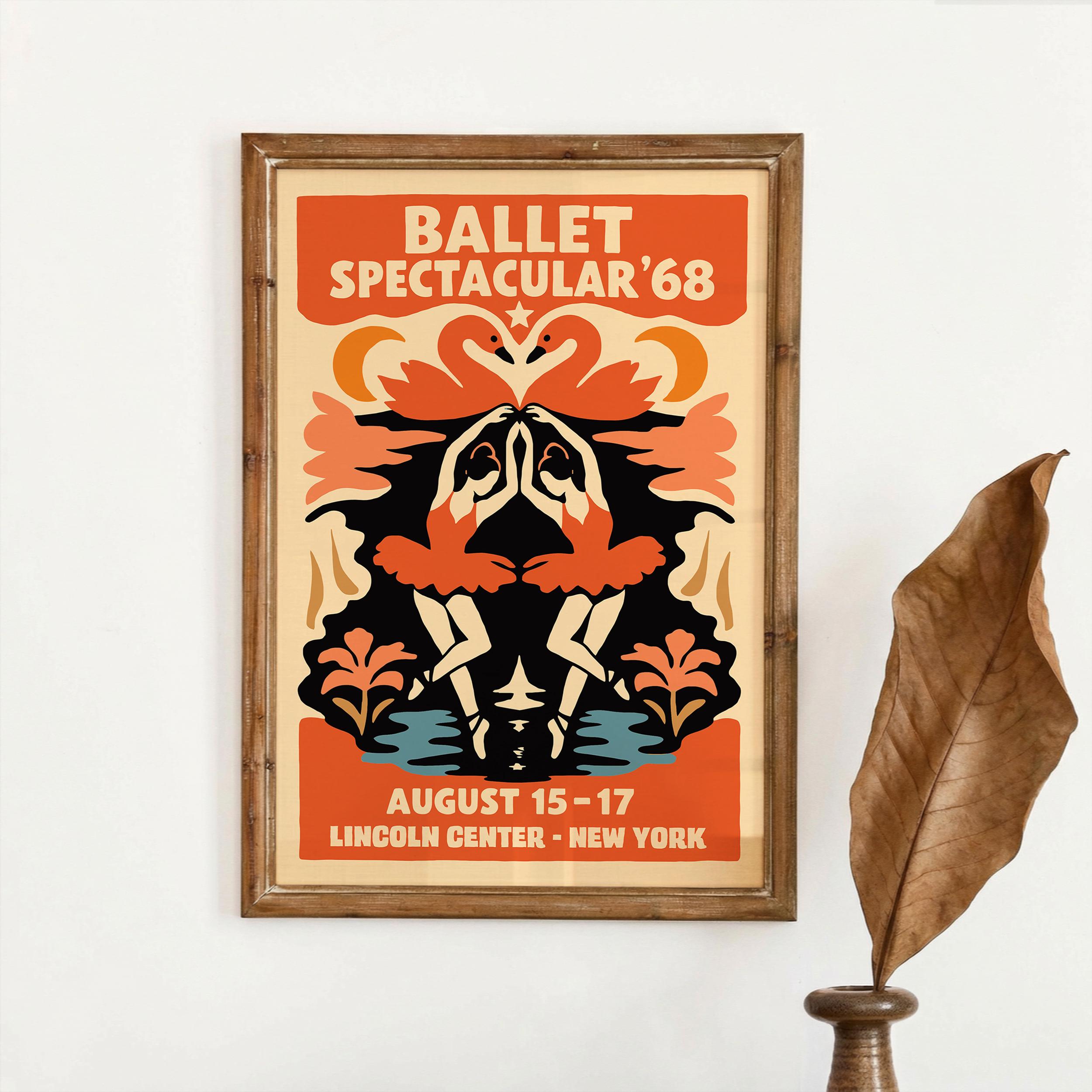 1968 Ballet Spectacular POSTER - Giclee Reproduction - Retro Swan