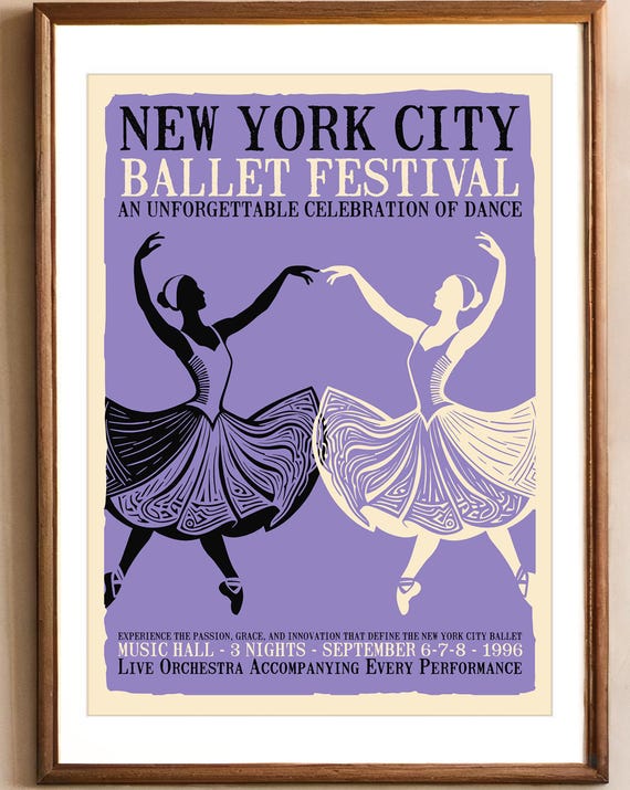New York Ballet Festival (giclée Fine Art Print) - Vintage Dance