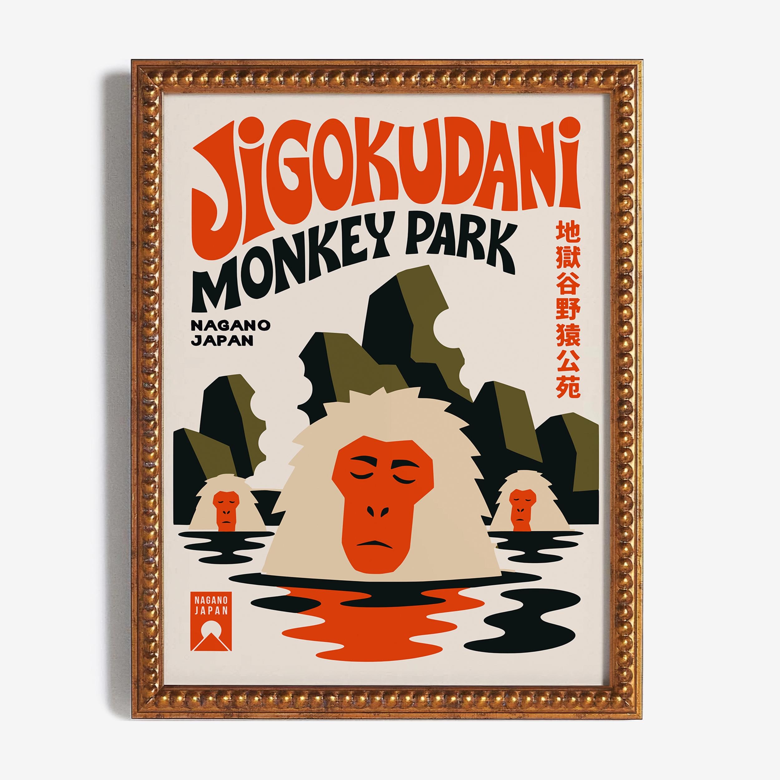 Jigokudani Monkey Park Poster - Japanese Travel Wall Art, Japan