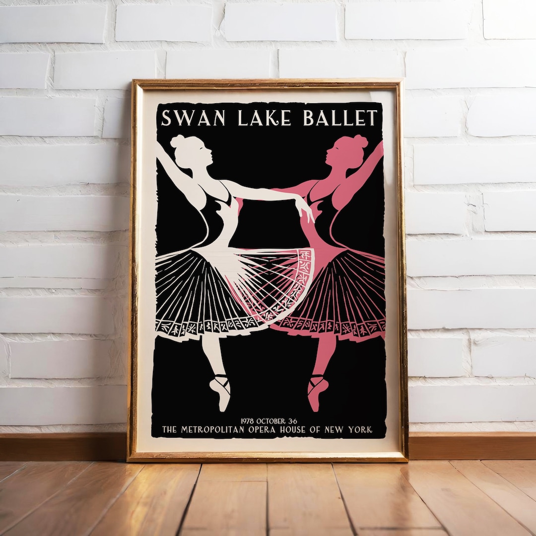 1978 Classic SWAN LAKE Ballet Poster - Ballerina Art Print - Nursery ...