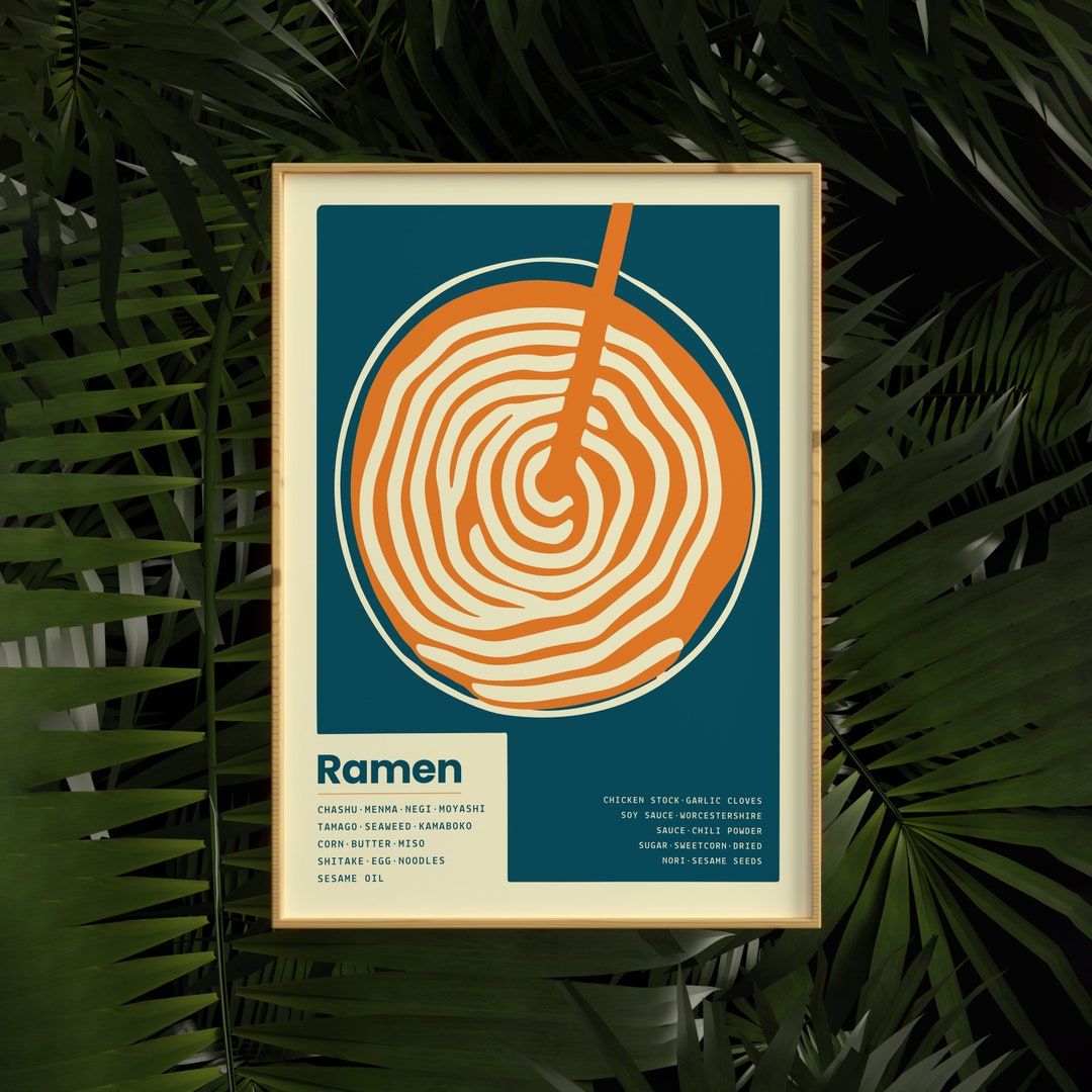 Ramen Poster Japanese Vintage Food Wall Art Chef Print Etsy