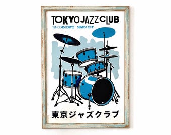 Tokyo Jazz Club Poster - Giclée Fine Art Print - Modern Music Lounge Wall Decor Home