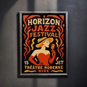 フランス　ジャズフェス ポスター 特大判 FESTIVAL JAZZ PARIS 1982  POSTER 153×103cm 1964 Paris Jazz Festival jazz poster - Paris, France (orange