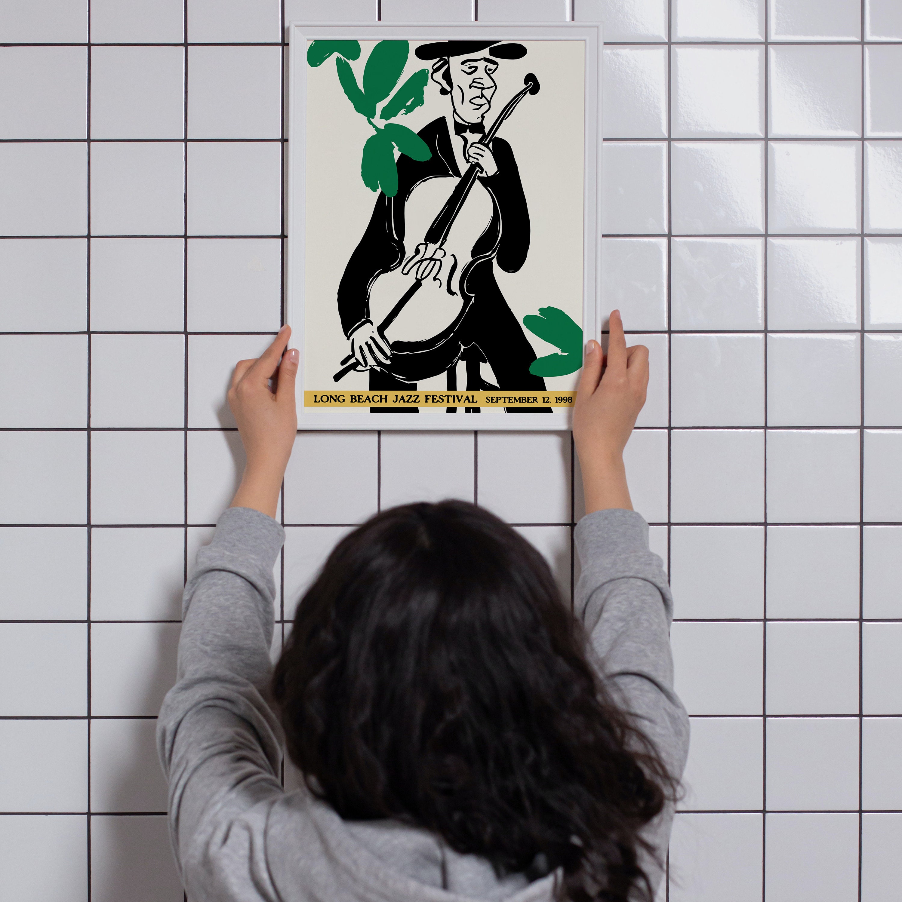 Long Beach Jazz Festival Poster Musician Gift Retro Wall Etsy