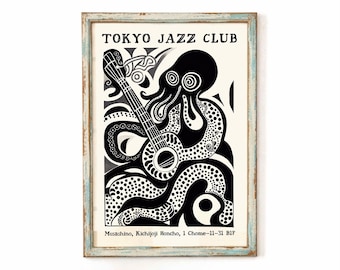 Tokyo Jazz Club Poster - Giclée Fine Art Print - Vintage Octopus