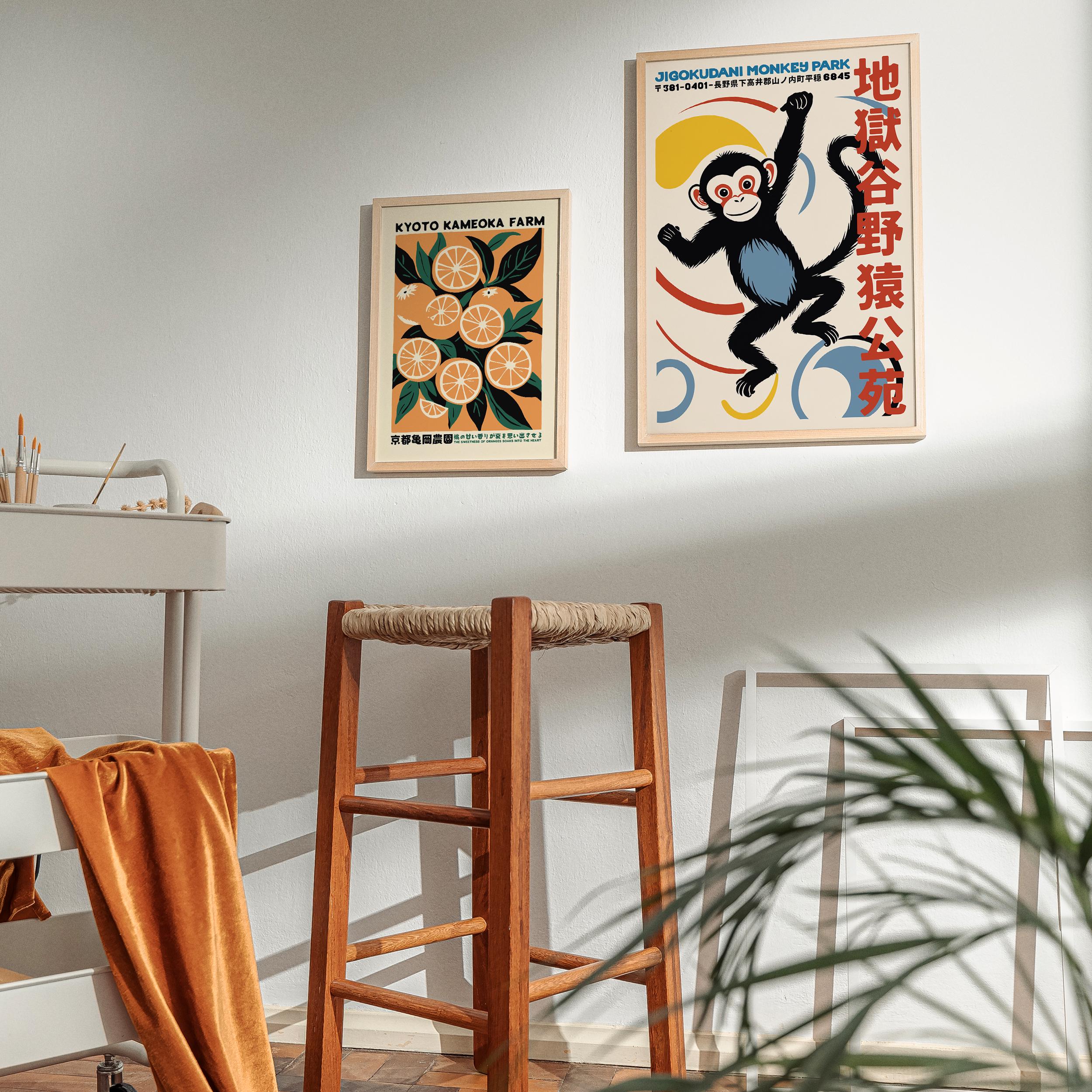 Jigokudani Snow Monkey Travel Poster - Giclée Fine Art Print