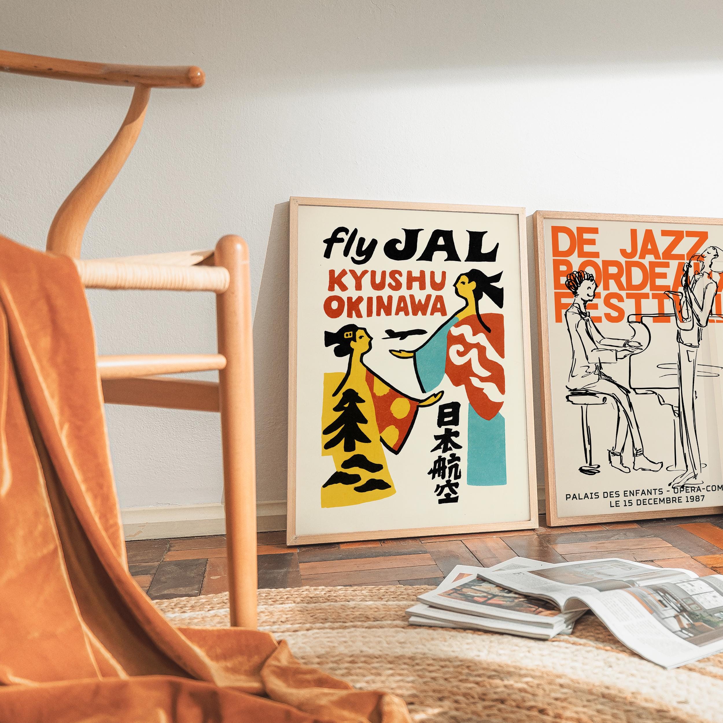 Fly JAL Kyushu Okinawa Poster - Travel Wall Art Print Japan