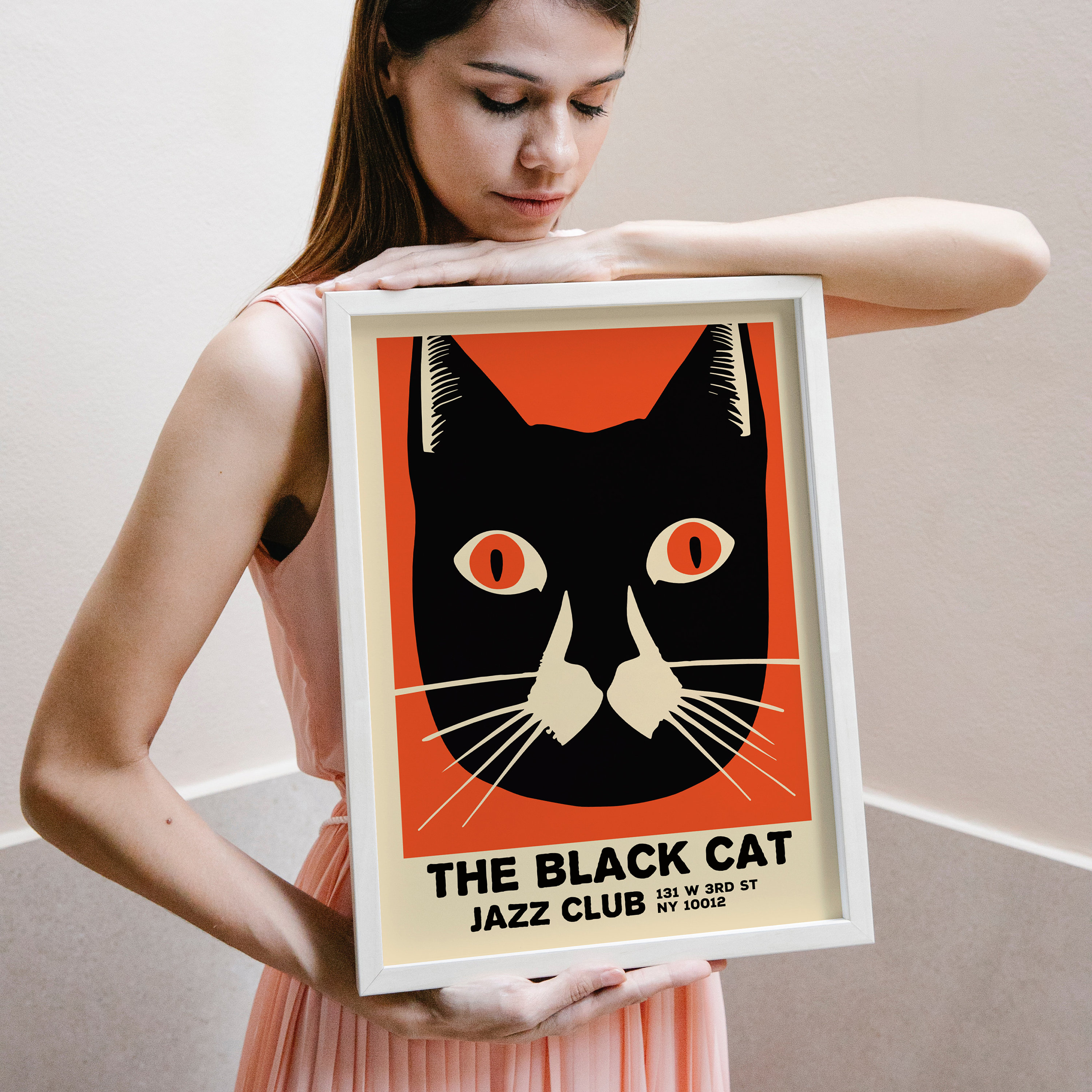 The Black Cat Jazz Club Poster Highquality Wall Art Jazz Etsy