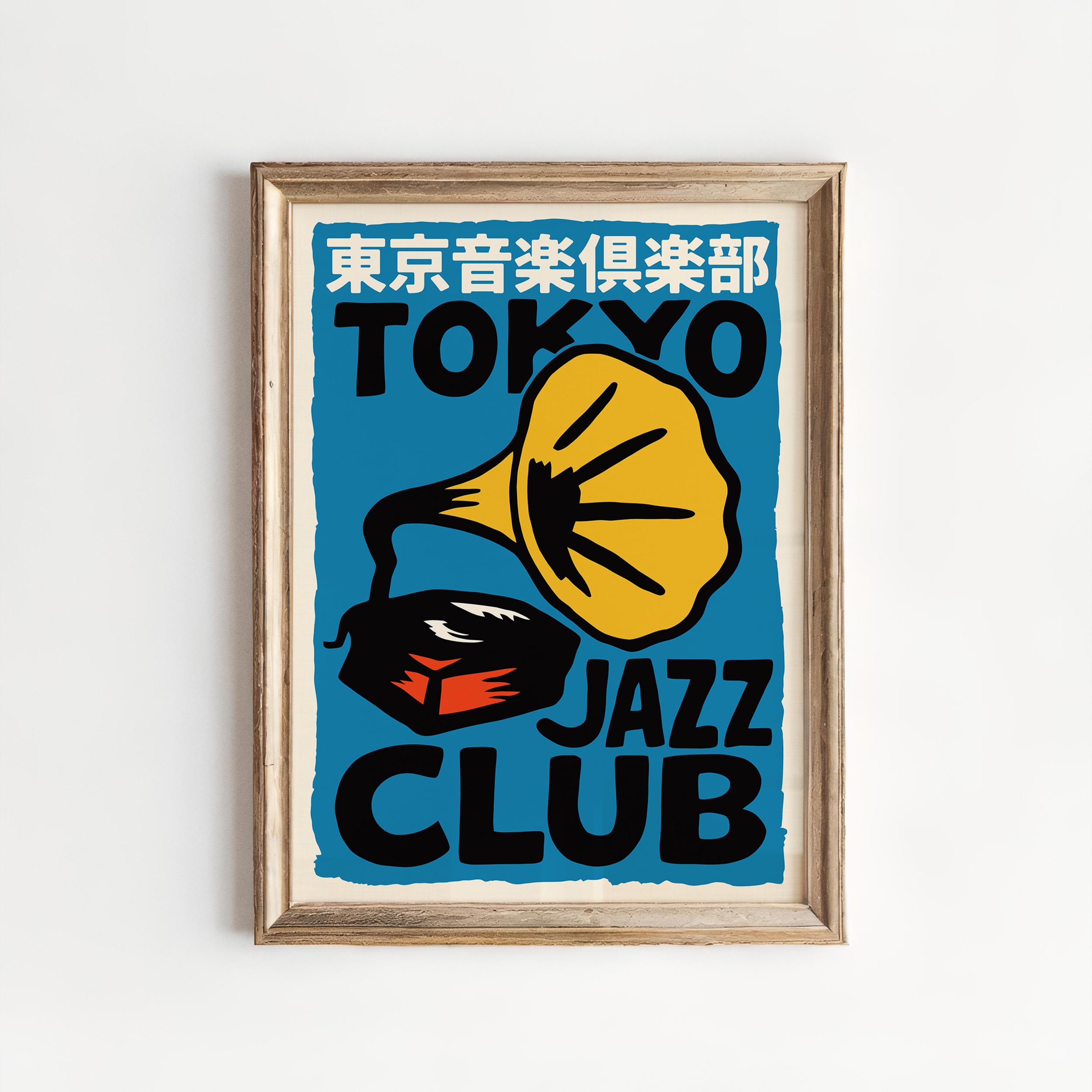 Tokyo Jazz Club Poster - Japanese Gramophone Mid Century Modern