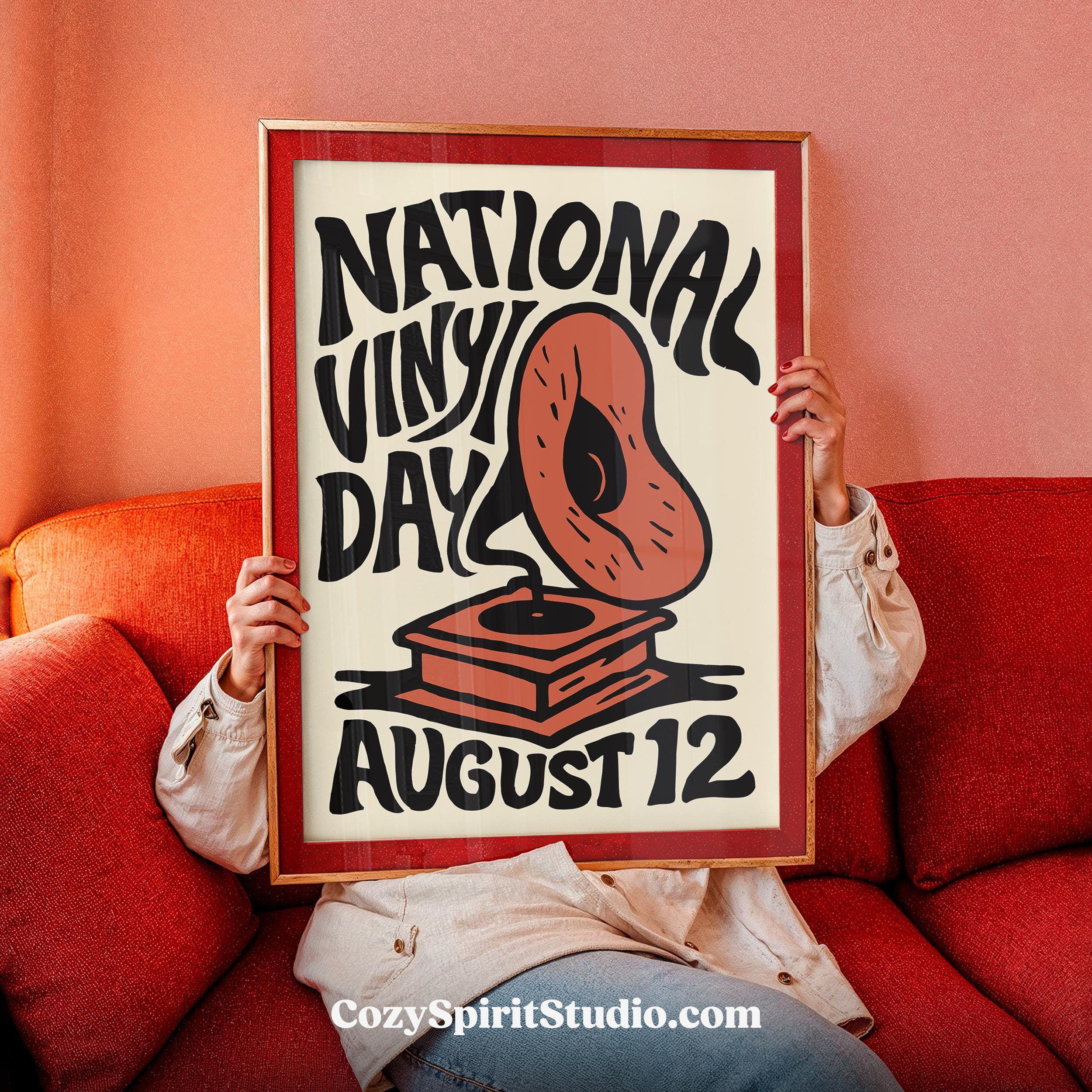 National Vinyl Day Poster - Retro Record Player Art Print - Etsy