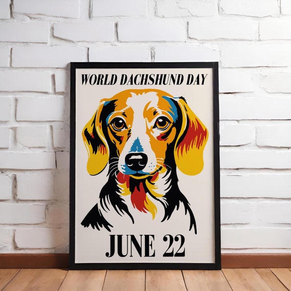 World Dachshund Day Poster: Modern Pop Art Dog Print