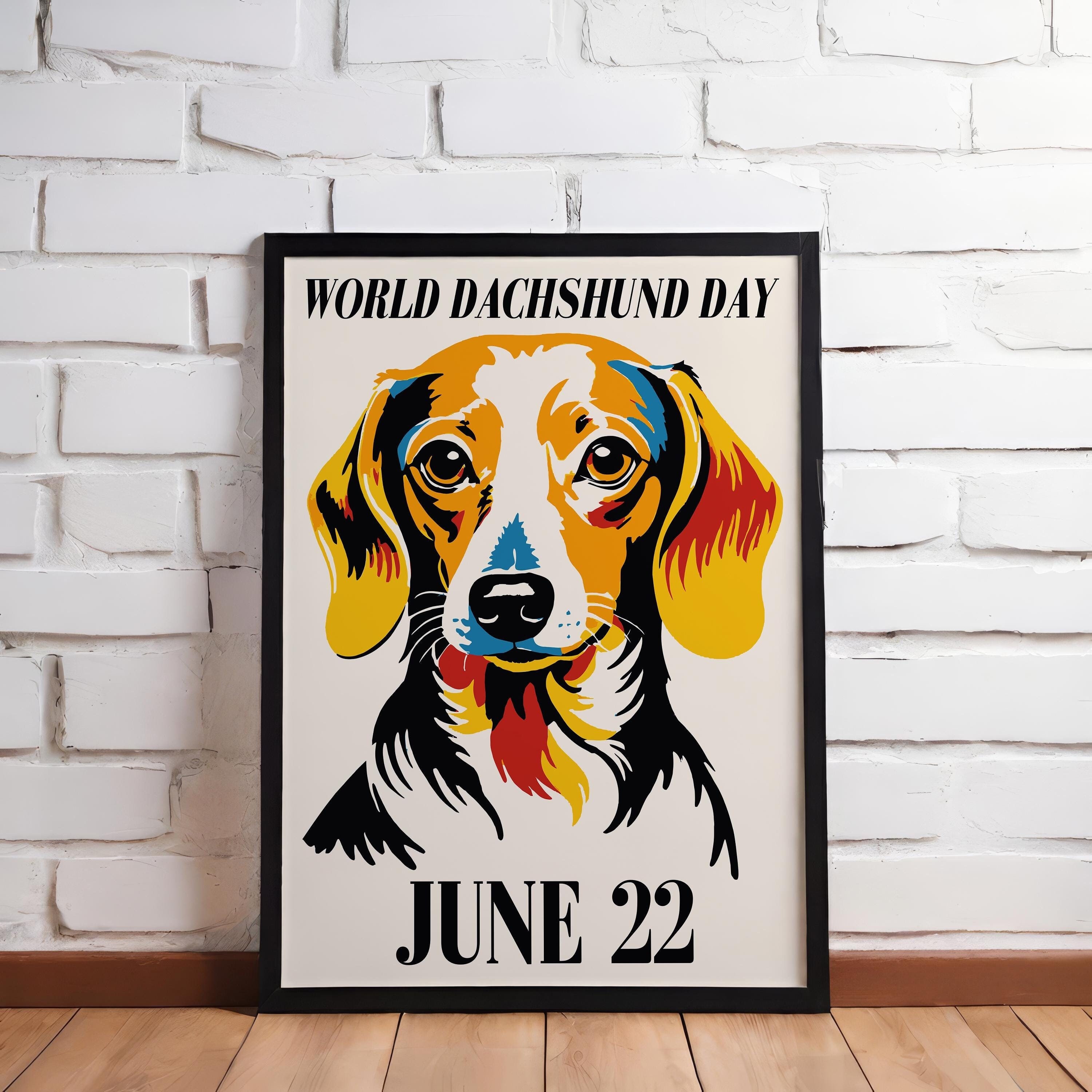 World Dachshund Day Poster: Modern Pop Art Dog Print