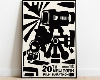 1982 NYC Film Festival Poster | Movie Lover Gift | Film Buff Art Print | Movie Theater Decor | Movie Night Wall Art New York Gift