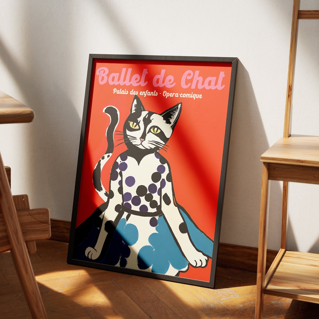Ballet De Chat Cat Ballet Poster French Vintage Giclee Etsy