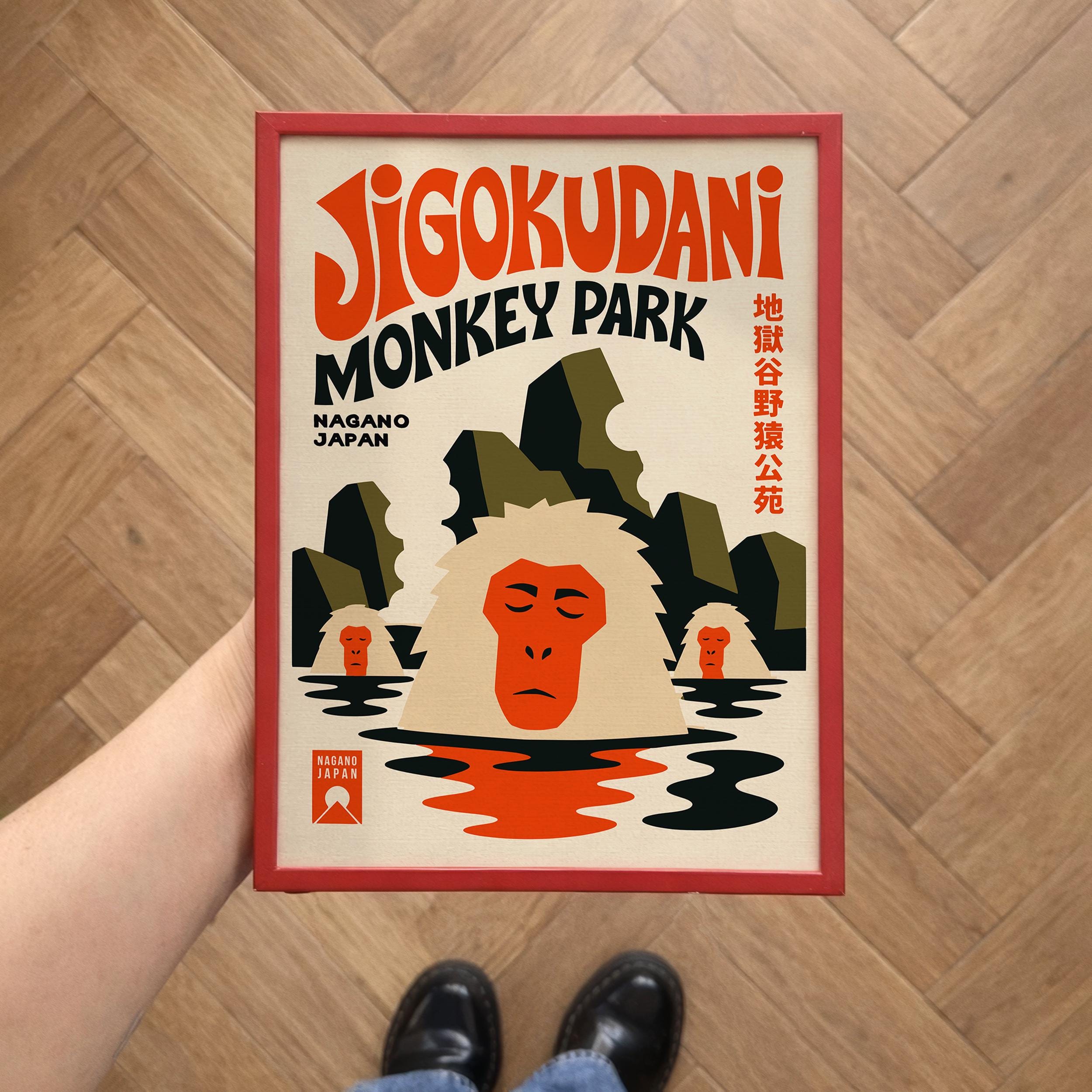 Jigokudani Monkey Park Poster - Japanese Travel Wall Art, Japan