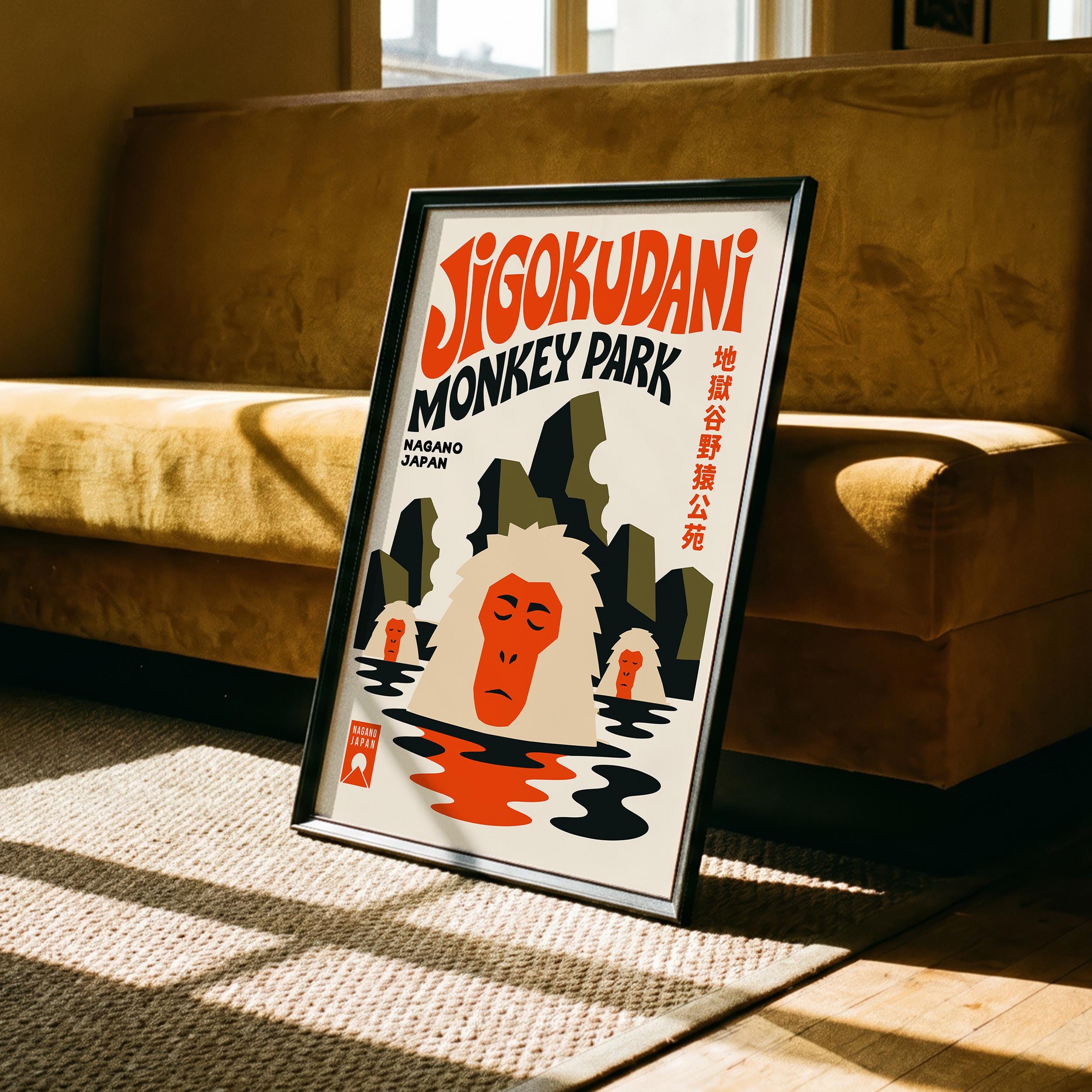 Jigokudani Monkey Park Poster - Japanese Travel Wall Art, Japan