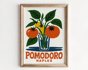 Pomodoro Naples – Kitchen Food Poster Print Wall Decor Vintage Retro Italian