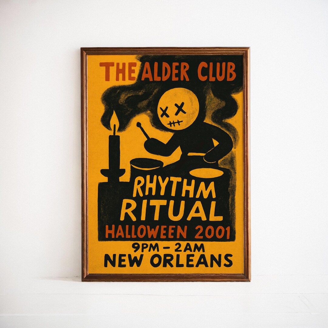 Rhythm Ritual Club Poster – Halloween Wall Print Party Night Candle ...