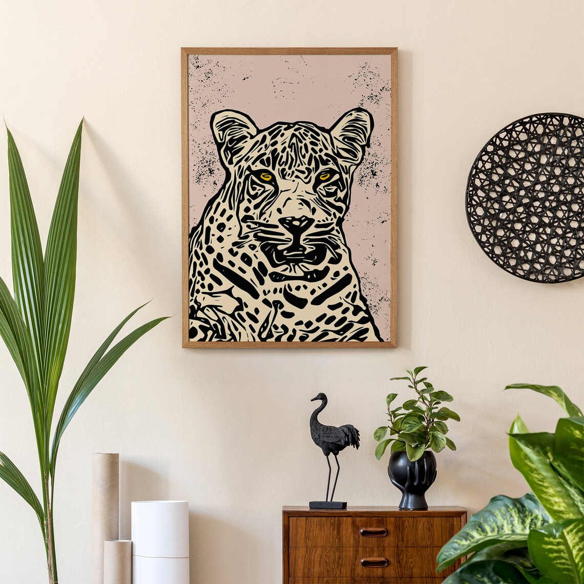 White Leopard Wall Art Print Jungle Cat Poster Cheetah Etsy