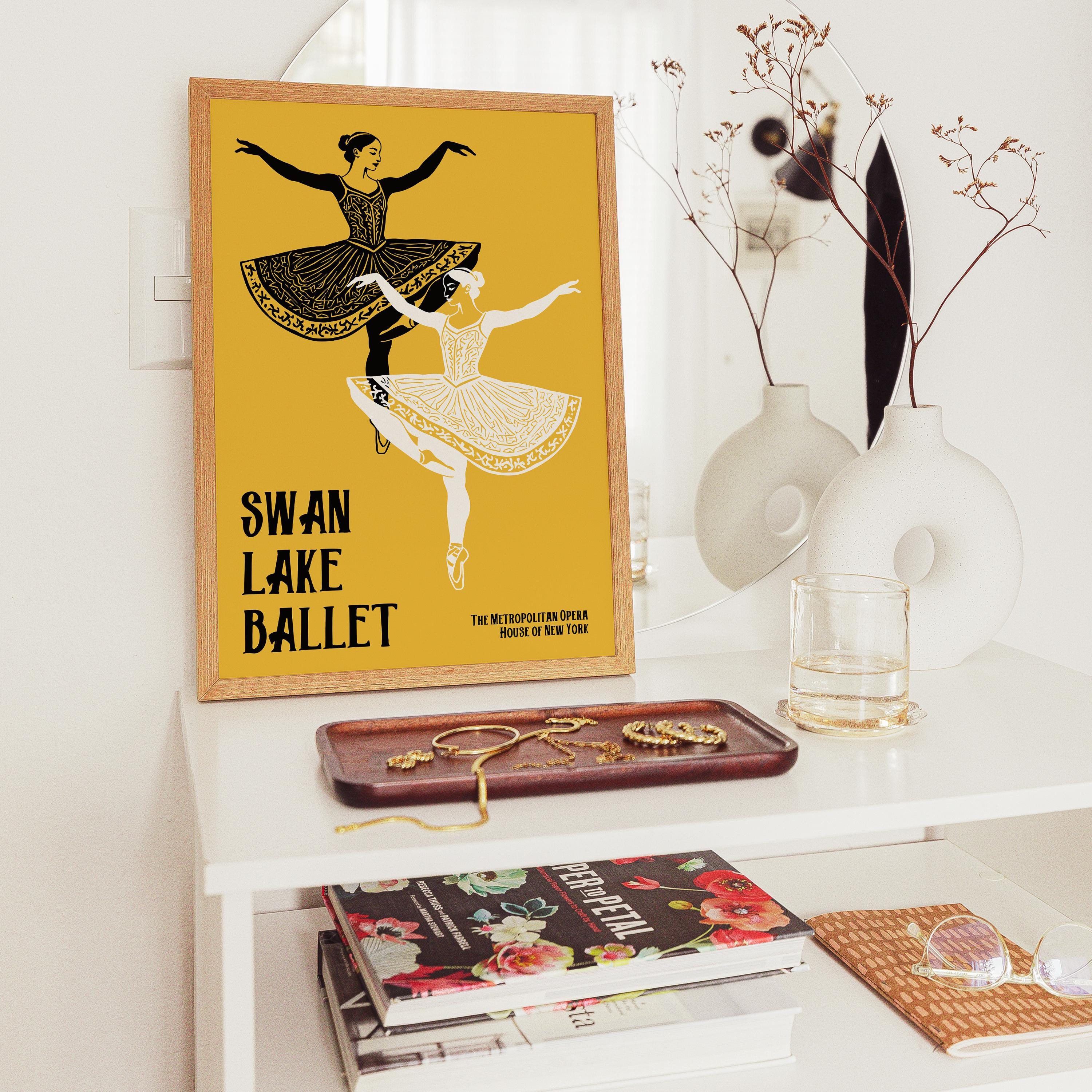Swan Lake Ballet Poster Print - New York Opera House Dance Theater
