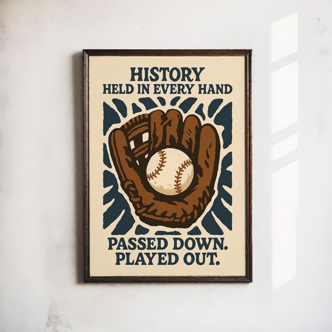 Vintage Baseball Glove & Ball Poster - Nostalgic Sports Decor for ...
