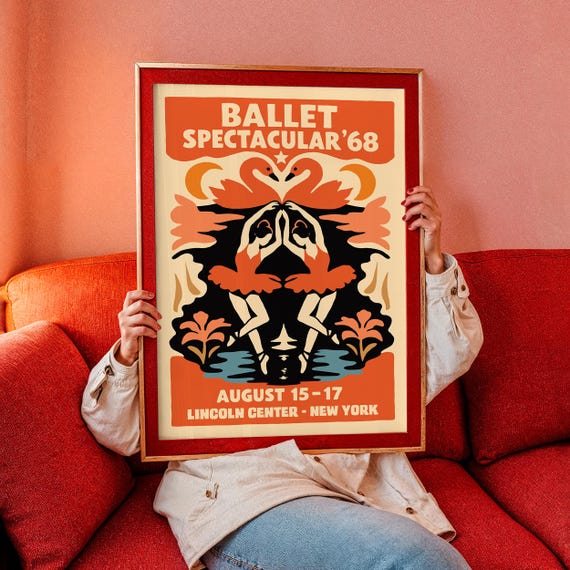 1968 Ballet Spectacular POSTER - Giclee Reproduction - Retro Swan