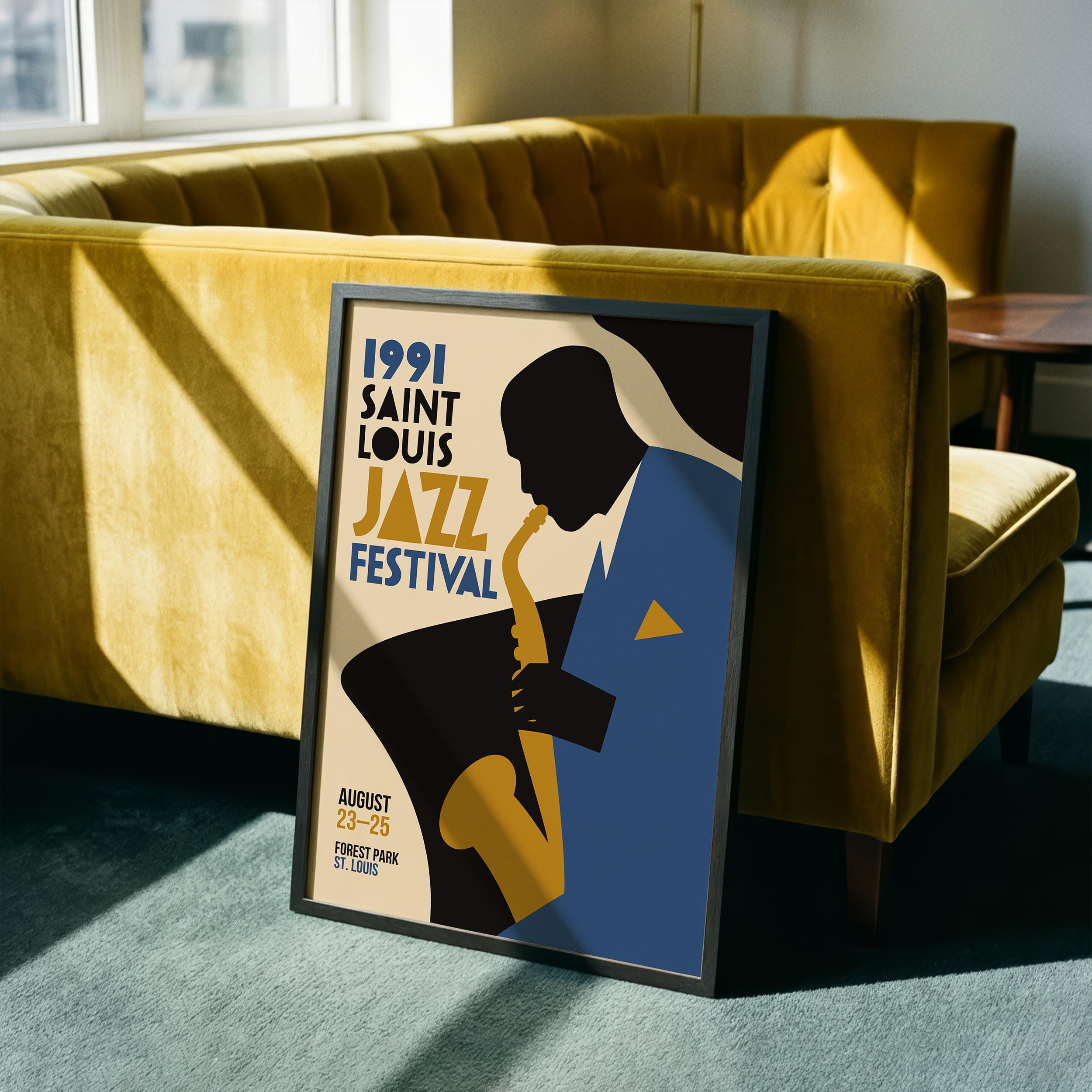 Jazz Festival Poster - St Louis Wall Art, Music Lover Decor, Mid