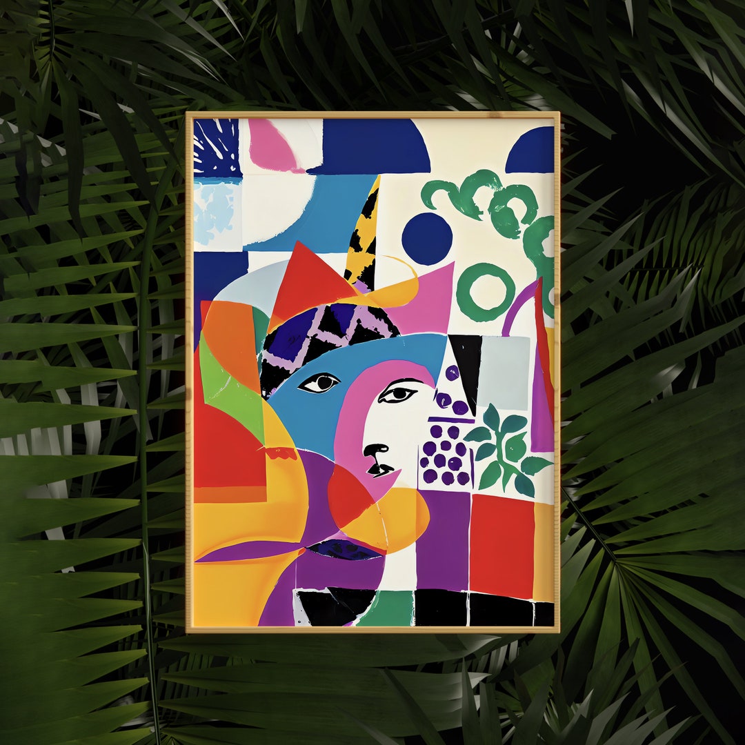 Abstract Mid-century Poster Cut Outs Wall Decor, Contemporary Home ...