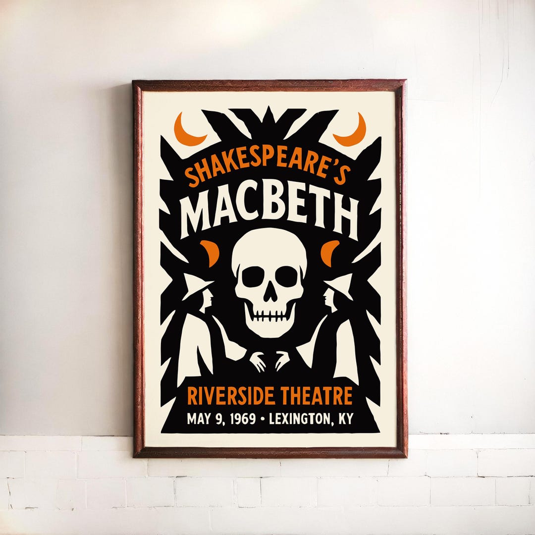 Macbeth Play Poster: Retro Shakespeare Tragedy Art Print - Etsy