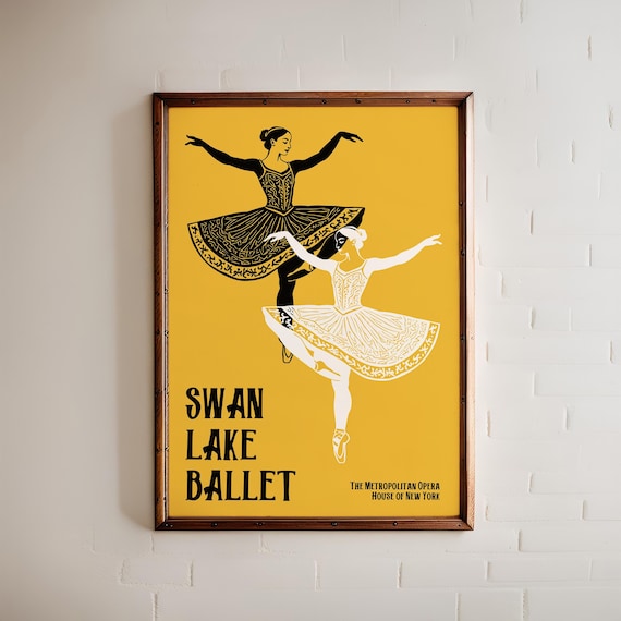 Swan Lake Ballet Poster Print - New York Opera House Dance Theater