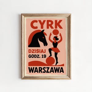 Polish Circus Poster | Cyrk Vintage Print, Retro Warszawa Wall Art, Mid-Century Modern Home Decor, Eclectic Gallery Art