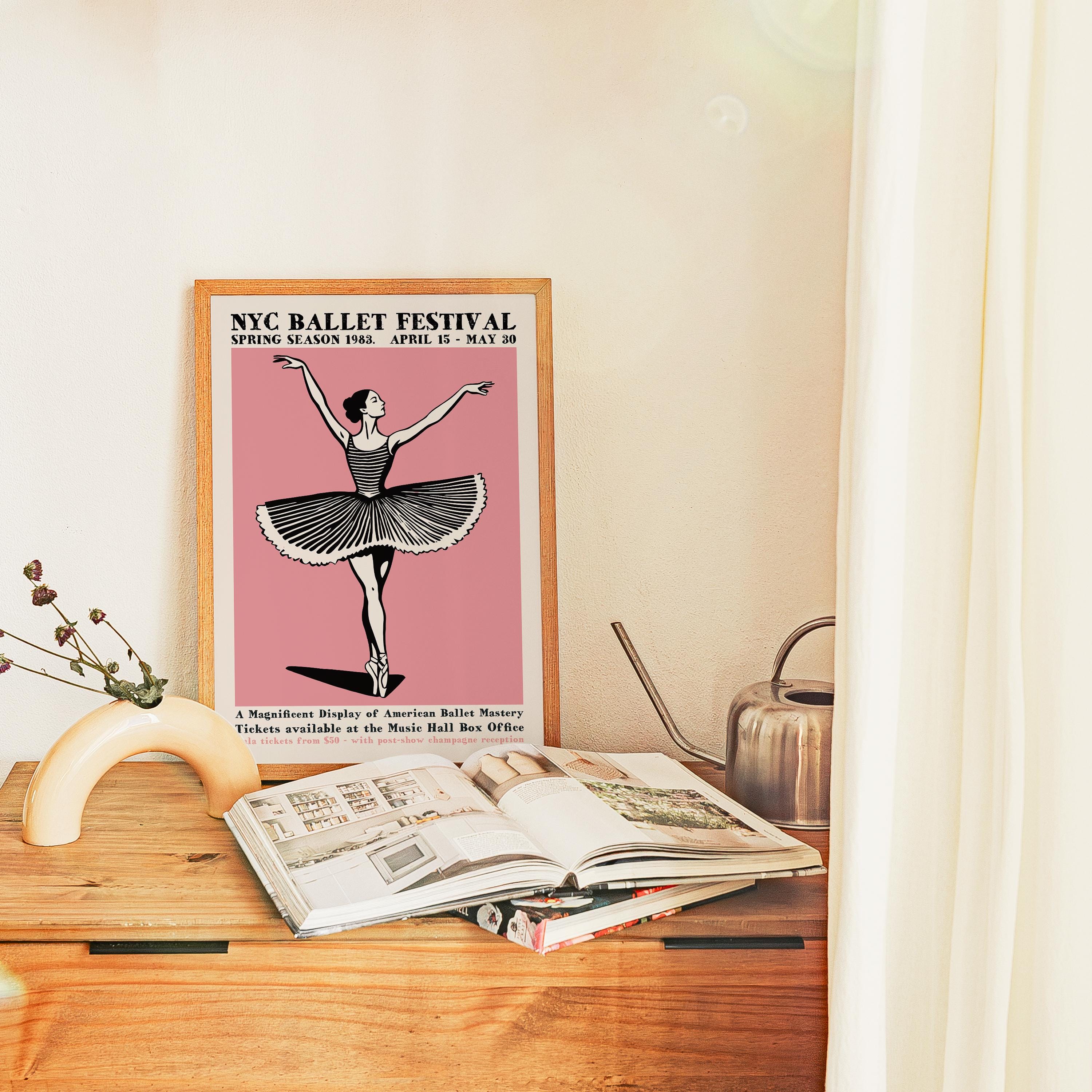 NYC Ballet Festival Poster 1983 | Retro Dance Wall Art Print