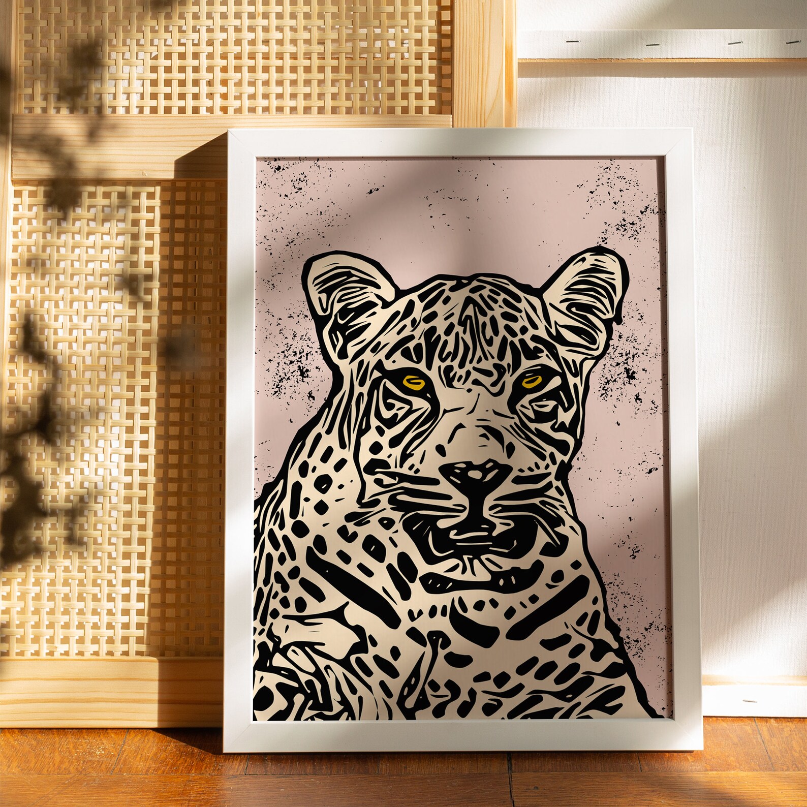 White Leopard Wall Art Print Jungle Cat Poster Cheetah Etsy