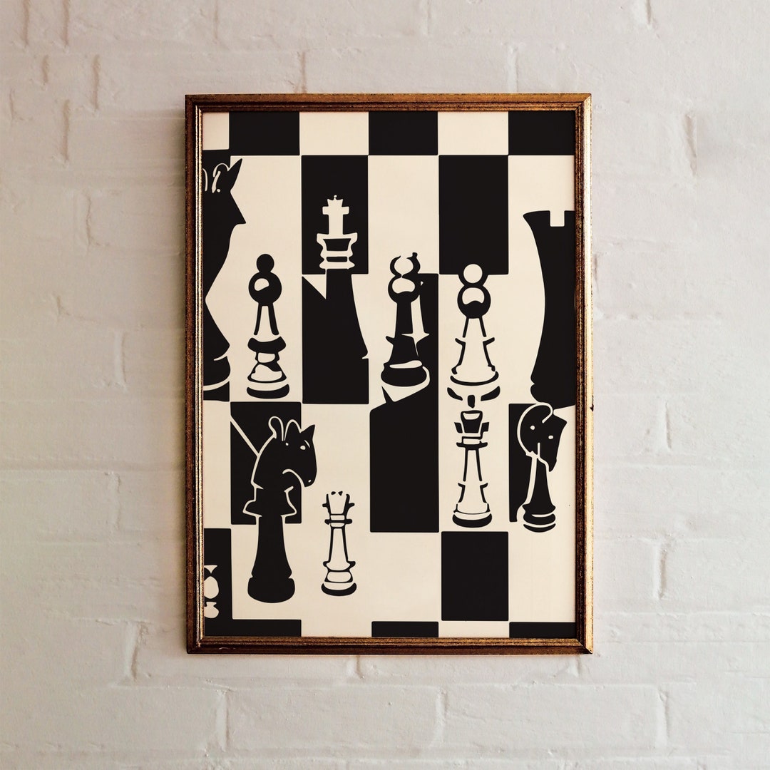 The Ruy Lopez Chess Opening in a vintage book cover poster style. | Art  Board Print