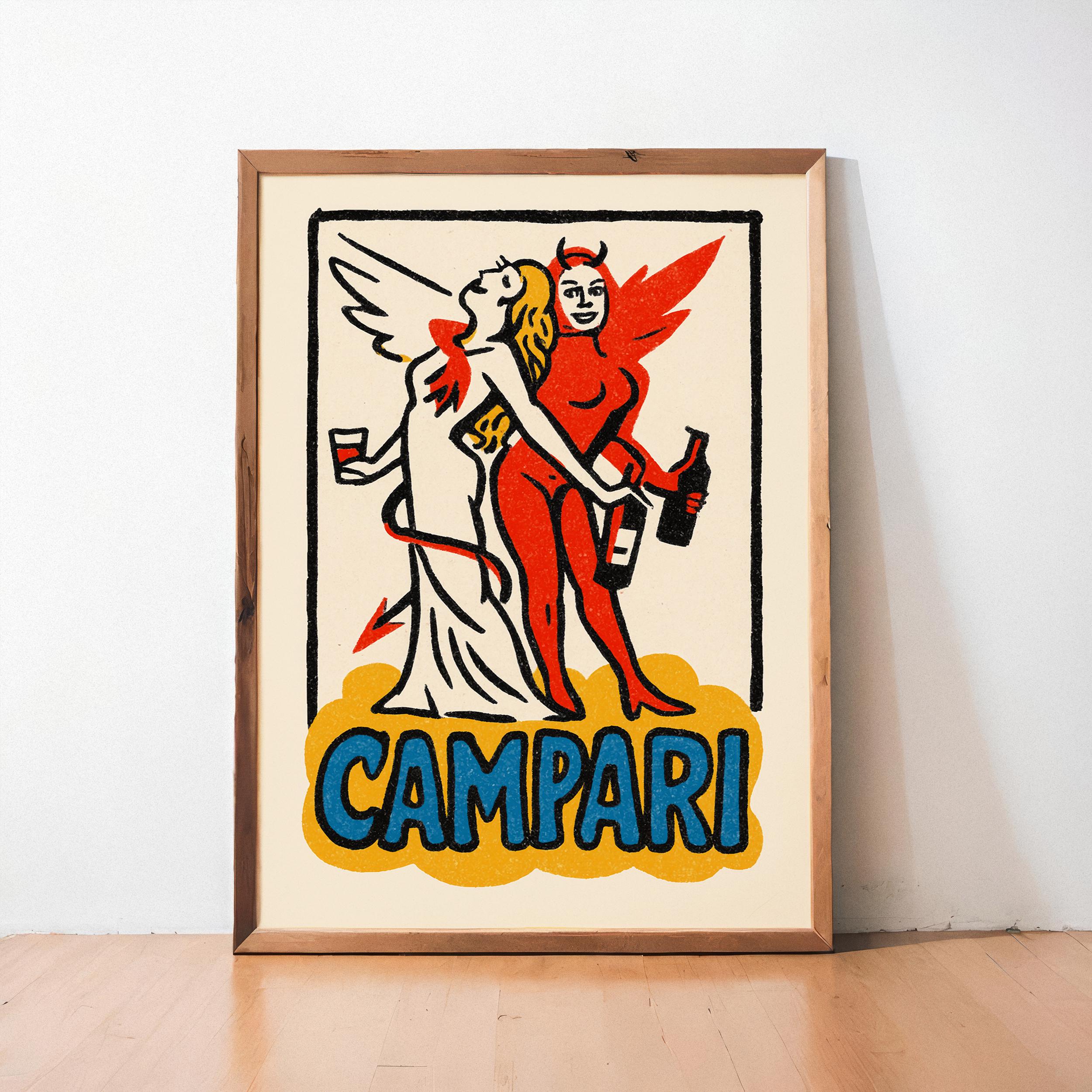 Campari Angel Devil Print - Etsy