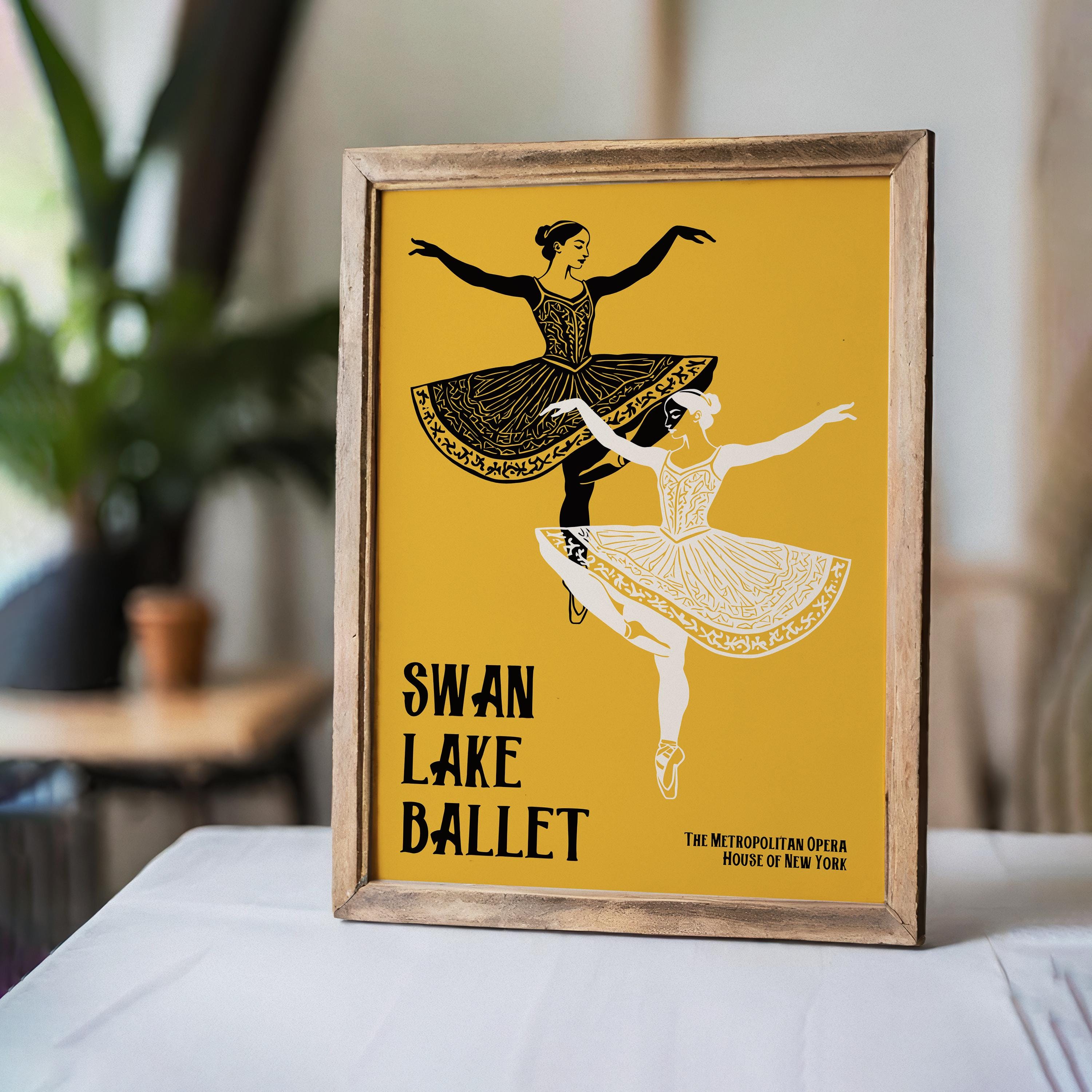 Swan Lake Ballet Poster Print - New York Opera House Dance Theater