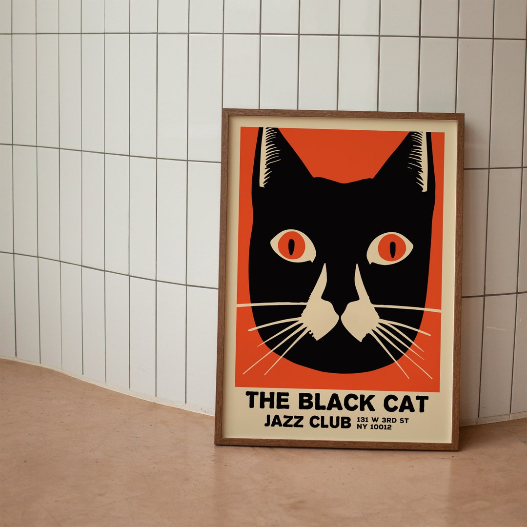 The Black Cat Jazz Club Poster High quality Wall Art Jazz Club Scene The Black Cat Jazz Club Poster High quality Wall Art Jazz Club Scene