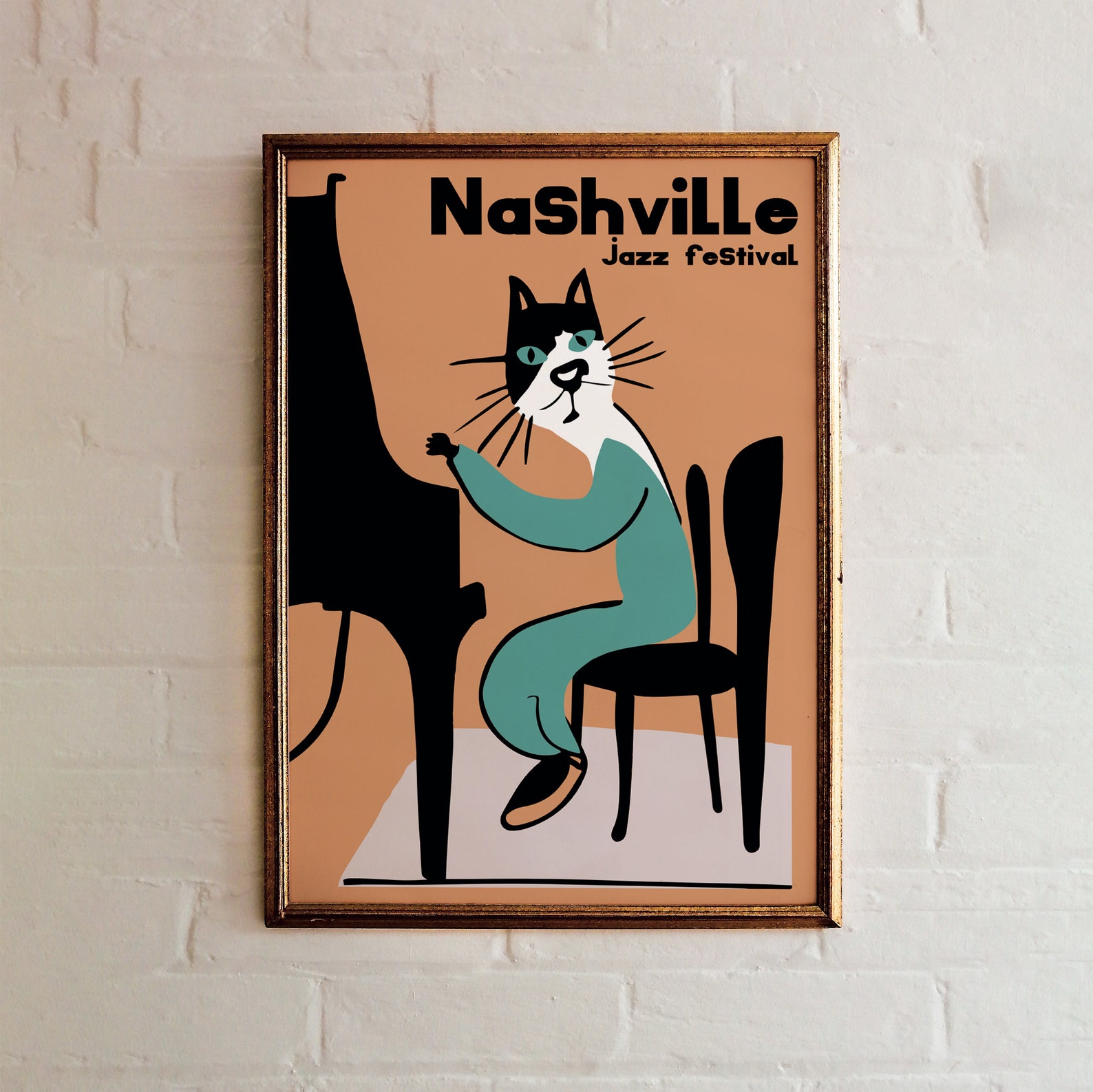 Nashville Jazz Festival Poster Retro Giclee Reproduction Etsy