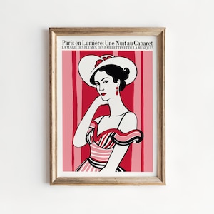 Parisian Cabaret Art Print: Retro French Poster