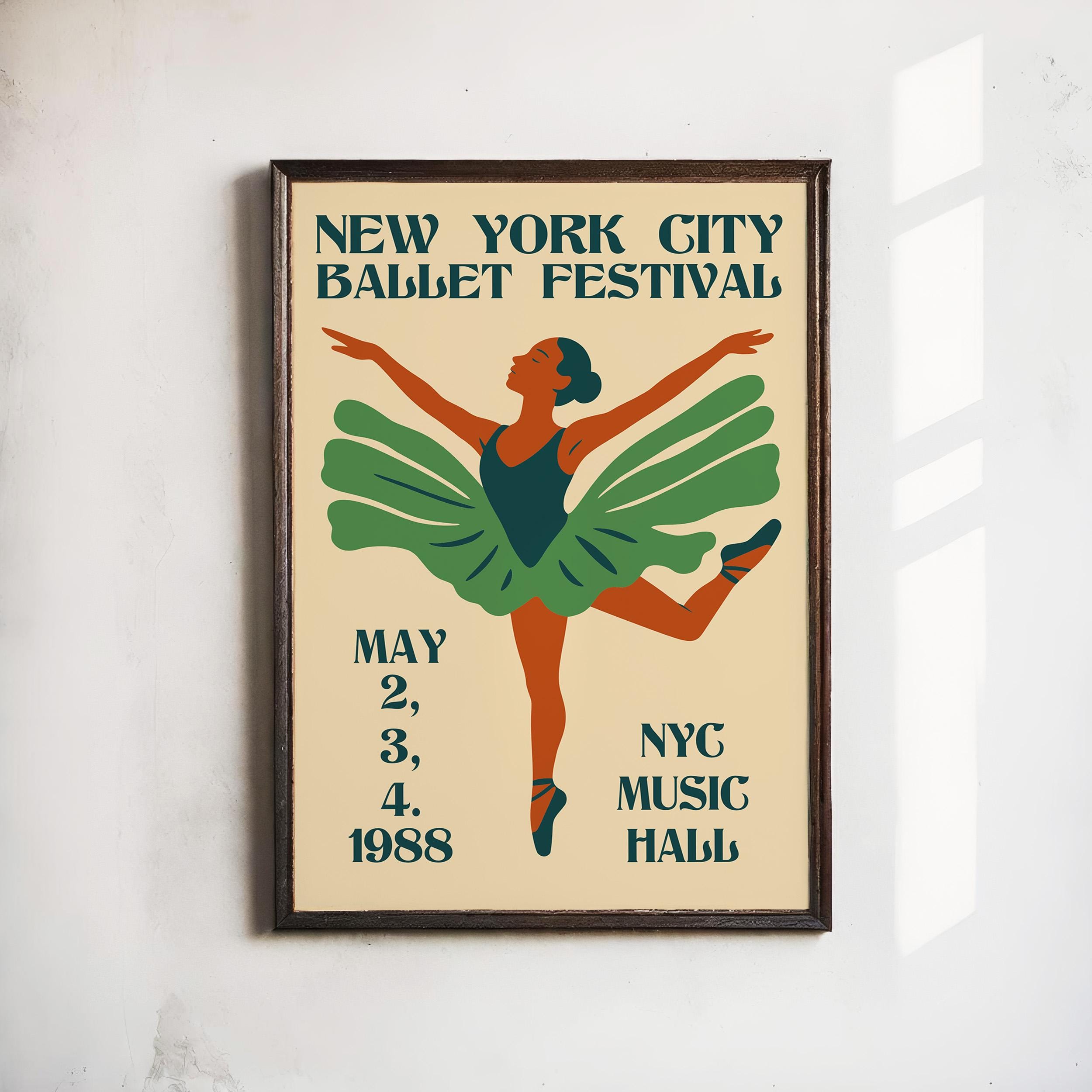 New York City Ballet Festival Poster 1988 - Dance Wall Decor