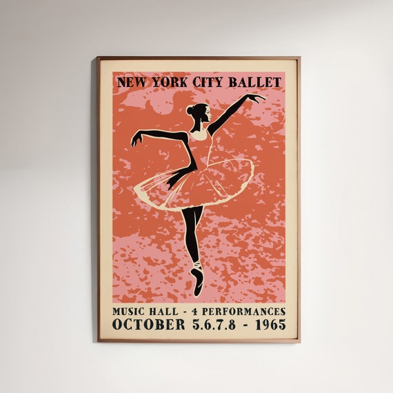 NEW YORK CITY Ballet Poster 1965 Vintage Advertising Reproduction Classic  Dance Wall Art Mailed Print Ballerina Nye Nursery Decor - Etsy