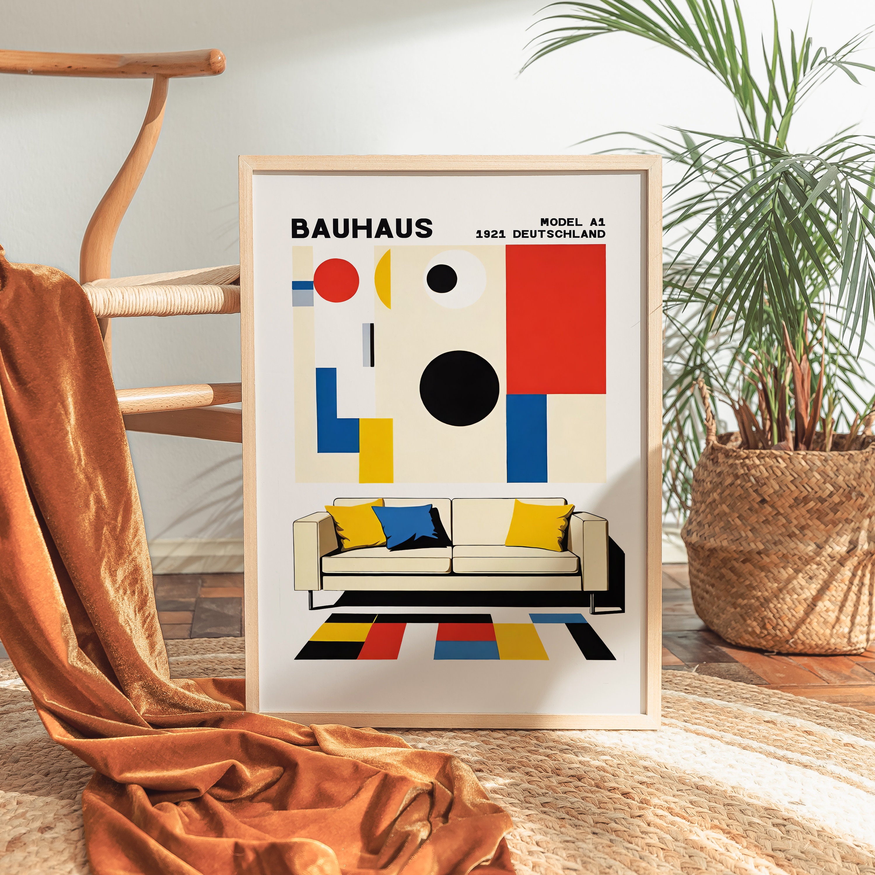 Bauhaus Furniture Poster - 1921 Model A1 - Iconic Geometric