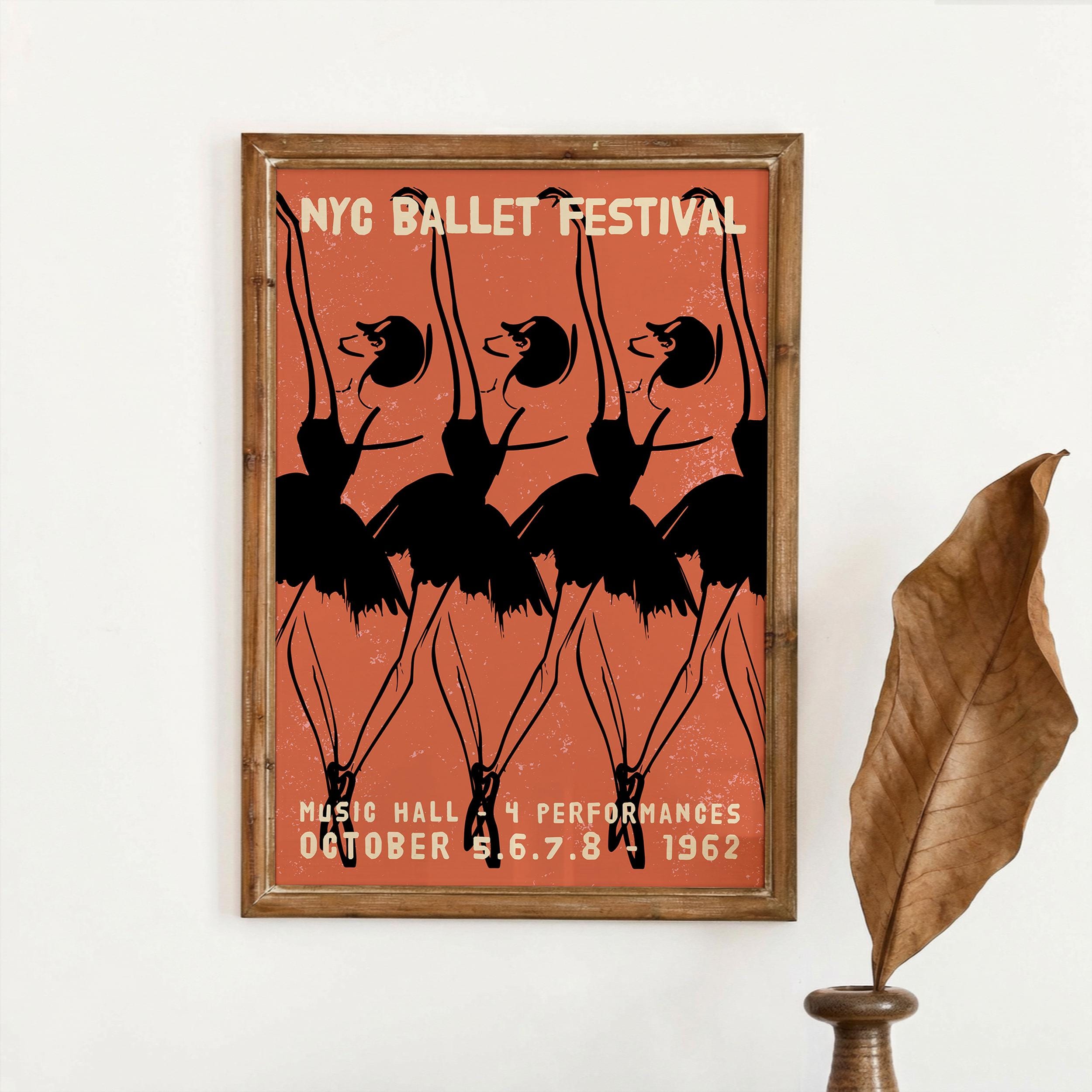 NYC Ballet Festival Poster (giclée Fine Art Print) Vintage Dance