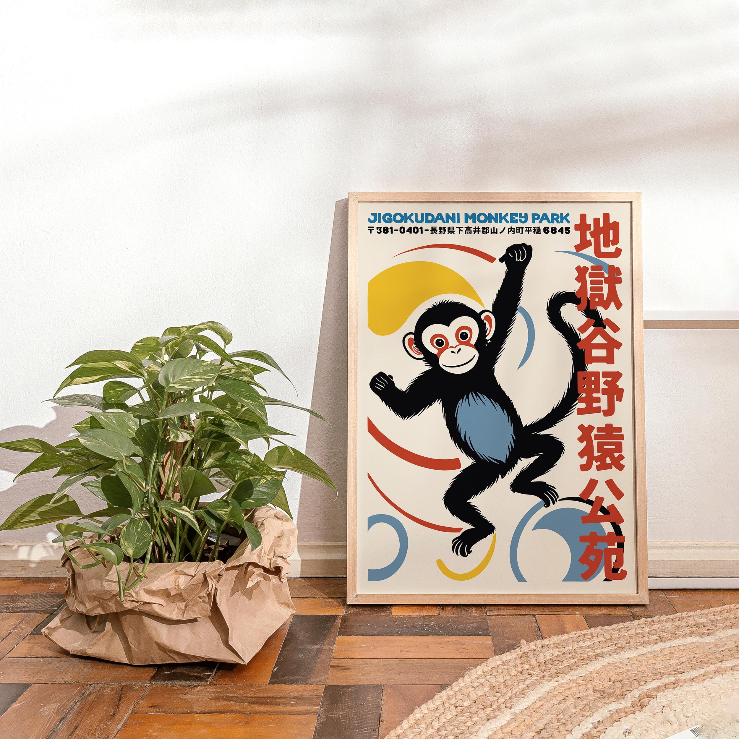 Jigokudani Snow Monkey Travel Poster - Giclée Fine Art Print