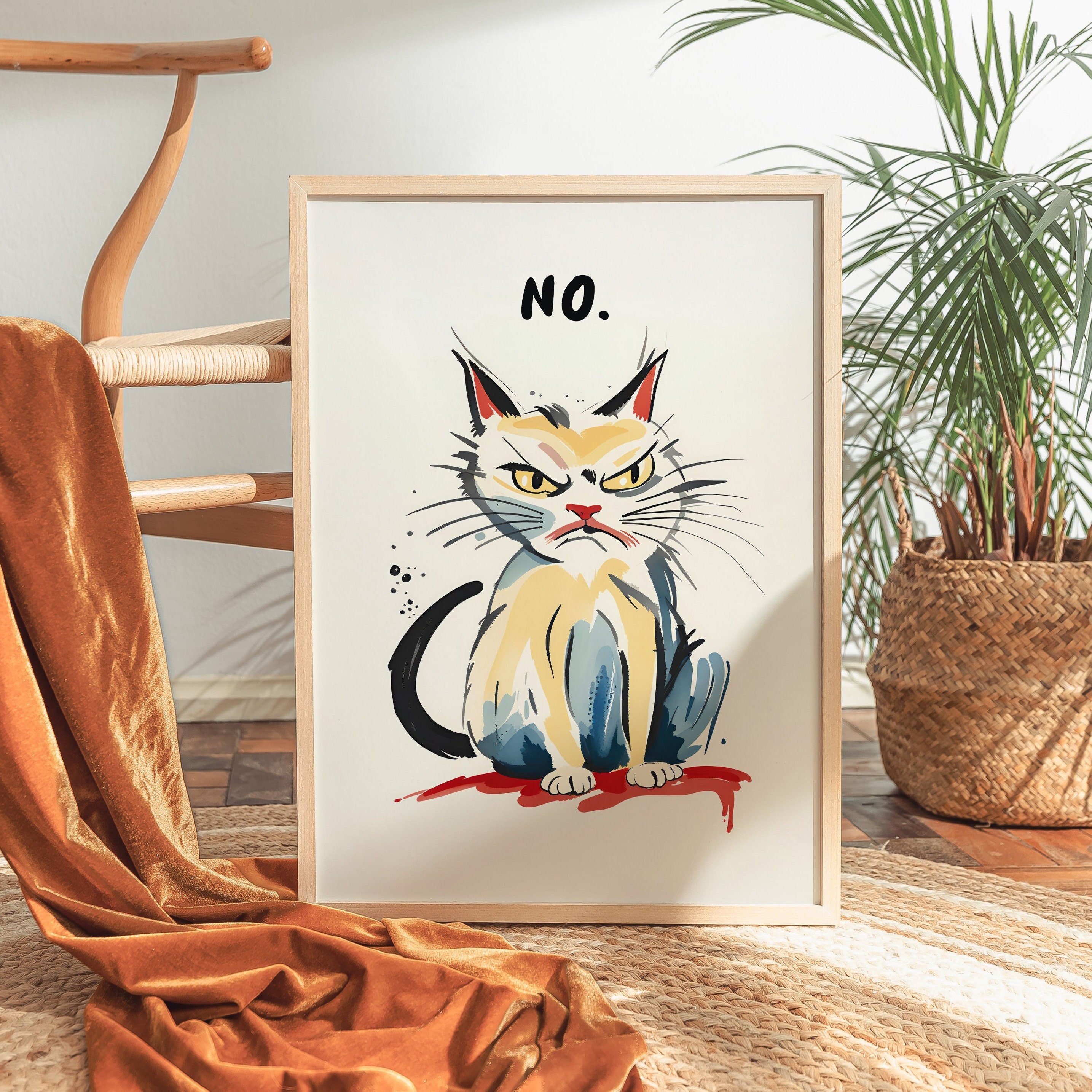 GRUMPY CAT Poster no. Quirky Angry Kitten Meme Look at This Ugly Cat Funny  Wall Art Prints Watercolor Illustration Whimsical - Etsy