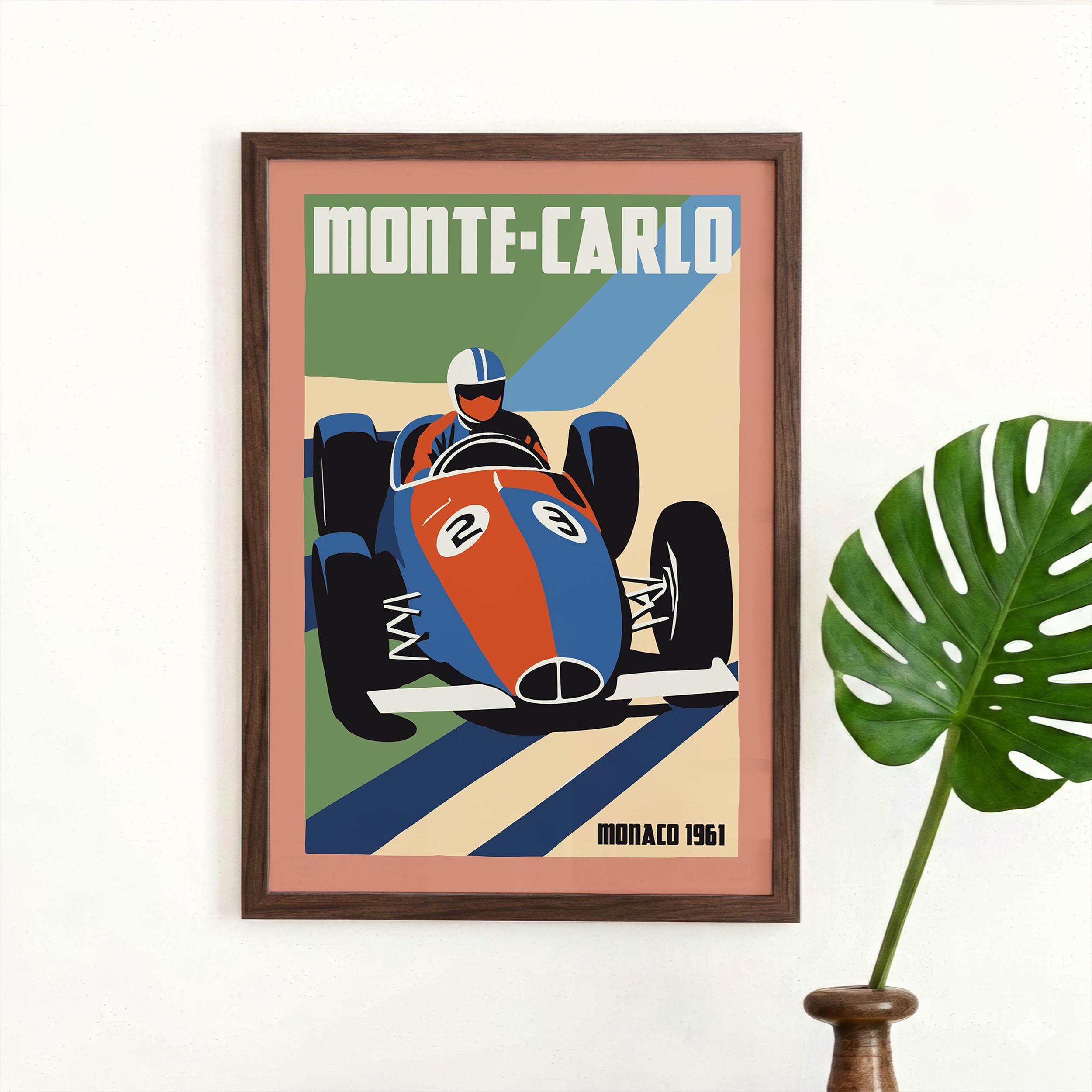 Monte Carlo Monaco 1961 Poster | Vintage Racing Wall Art Retro