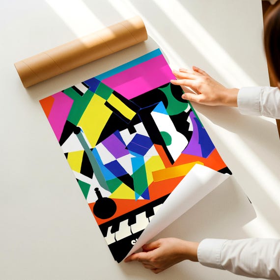 Summer Jazz Festival 1998 POSTER | Piano Keys Abstract Shapes