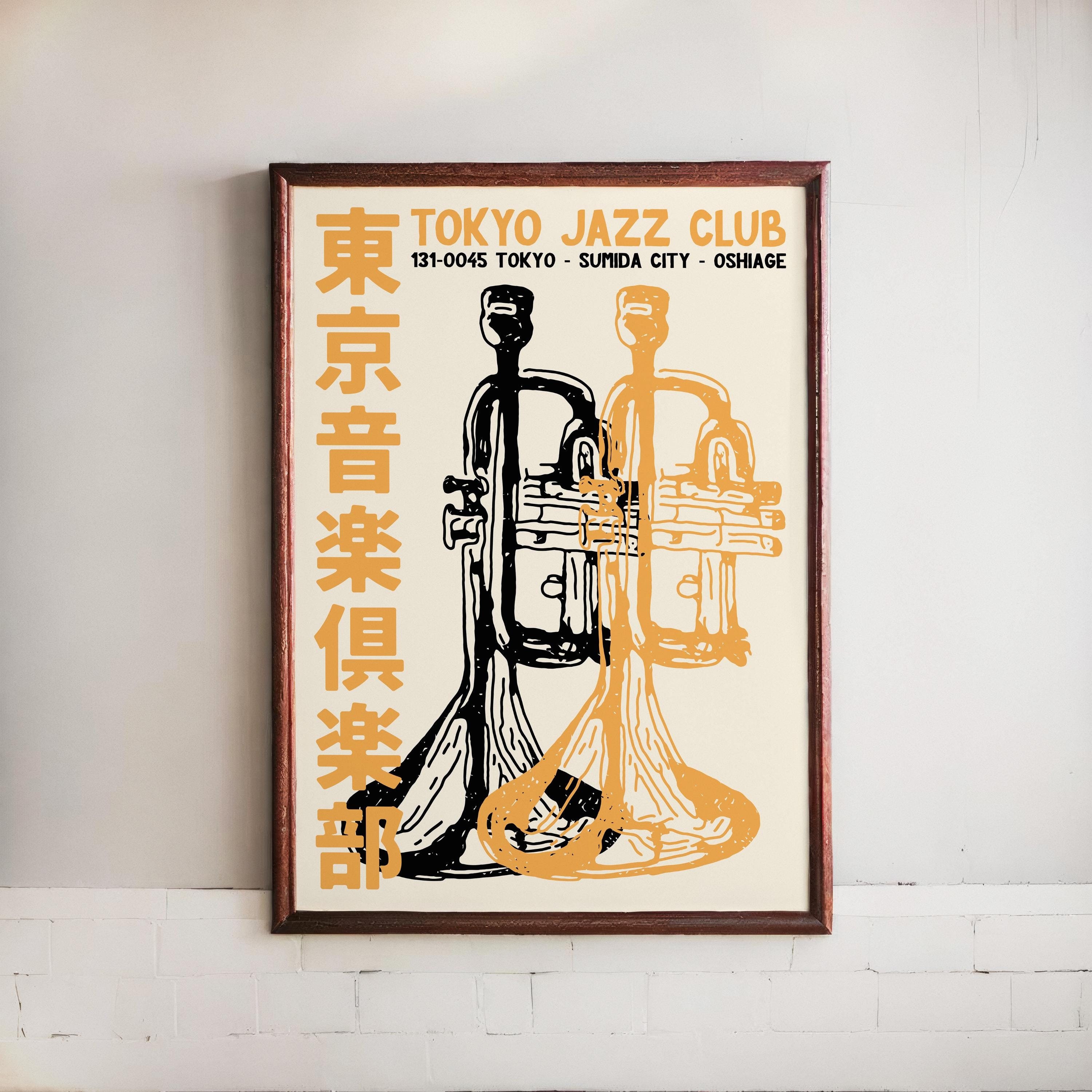 Tokyo Jazz Club Poster With Japanese Music Art Print, Wall